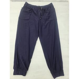 Climate Right Womens 2XL Blue Medical Jogger Scrub Pants Stretch Work